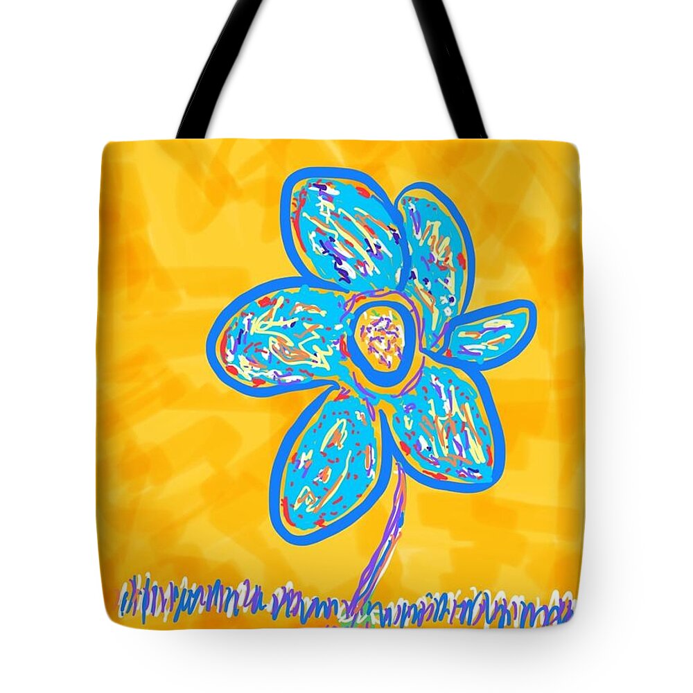 Colorado Tote Bag featuring the drawing Happy Flower 07 by Pam O'Mara