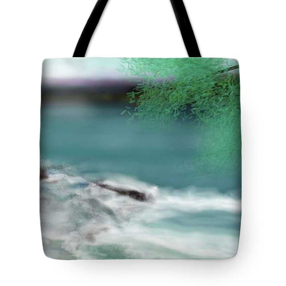 Water Tote Bag featuring the digital art Happy Moment in time by Julie Grimshaw