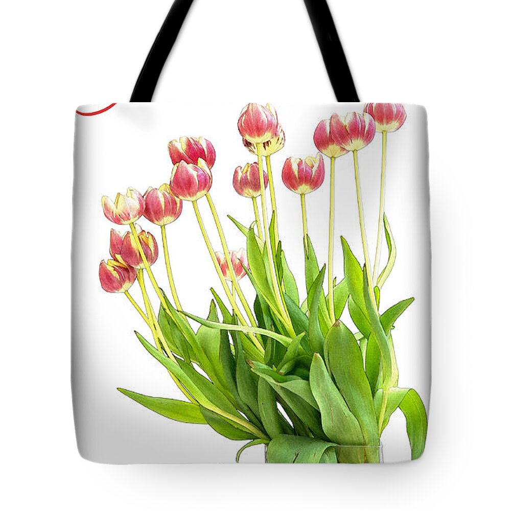 Flowers Tote Bag featuring the mixed media Happy Mothers' Day by Moira Law