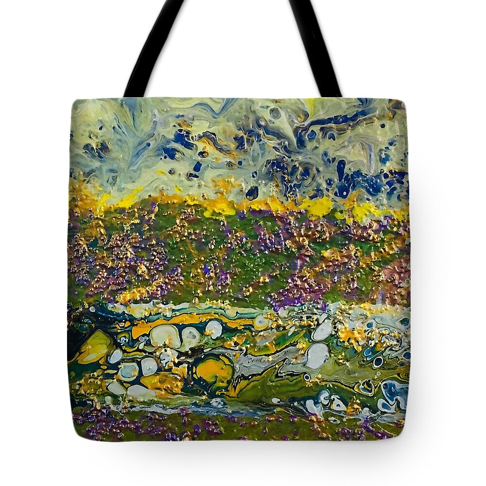 Dreamscape Tote Bag featuring the painting Happy River by Rowena Rizo-Patron