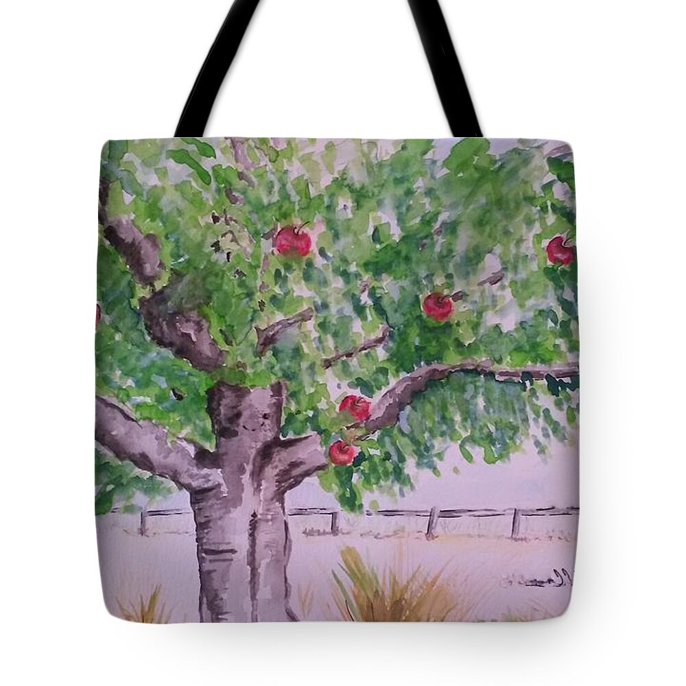 Tree Tote Bag featuring the painting Happy Tree by Claudette Carlton