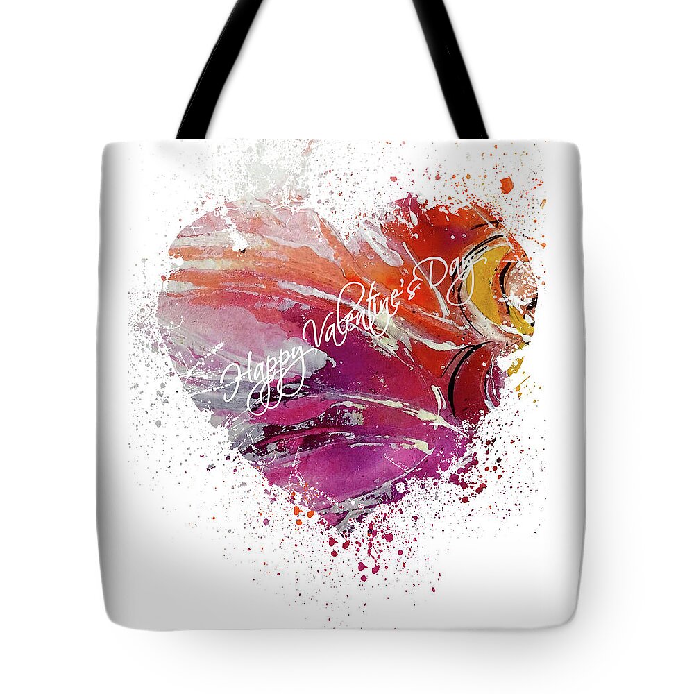 Heart Tote Bag featuring the mixed media Happy Valentines's Day by Moira Law