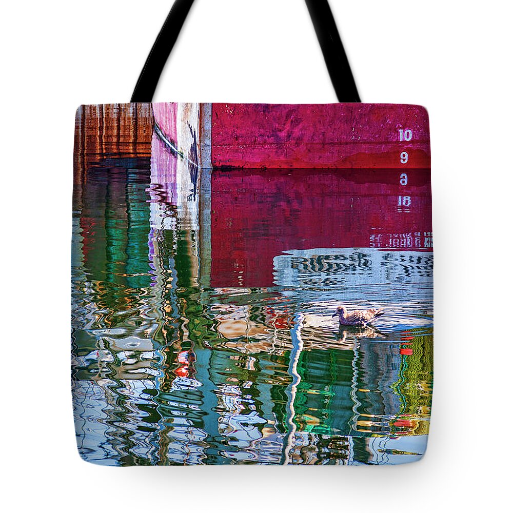 Water Reflections Tote Bag featuring the photograph Happy water reflections by Tatiana Travelways