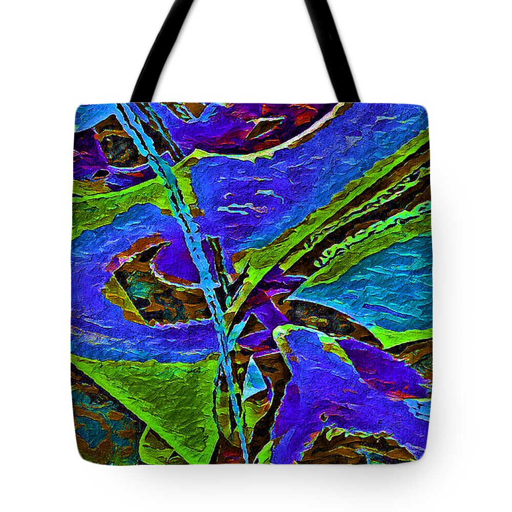 Ocean Tote Bag featuring the digital art Harbor inlet at dusk abstract by Silver Pixie