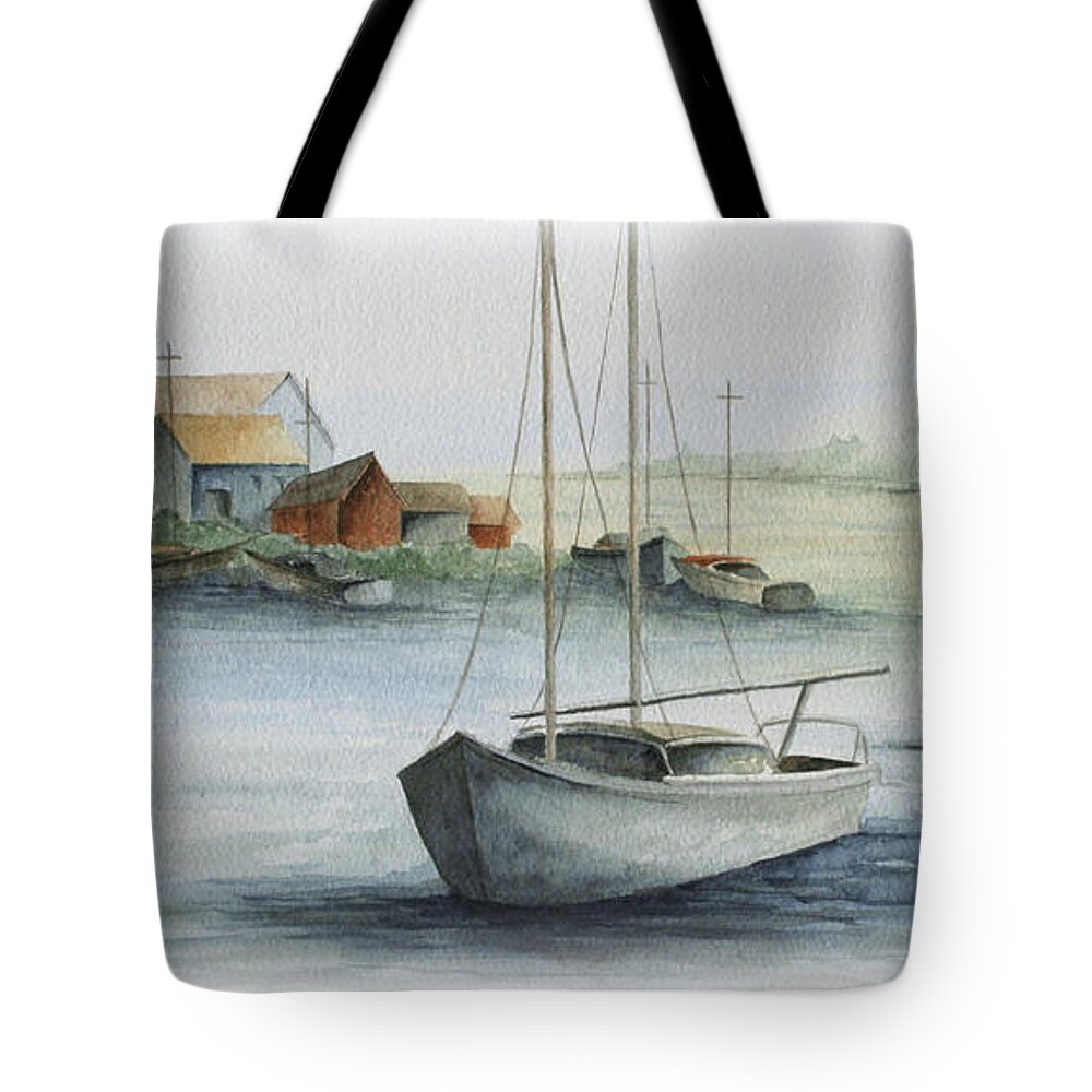 Harbor Tote Bag featuring the painting Harbor by Lael Rutherford