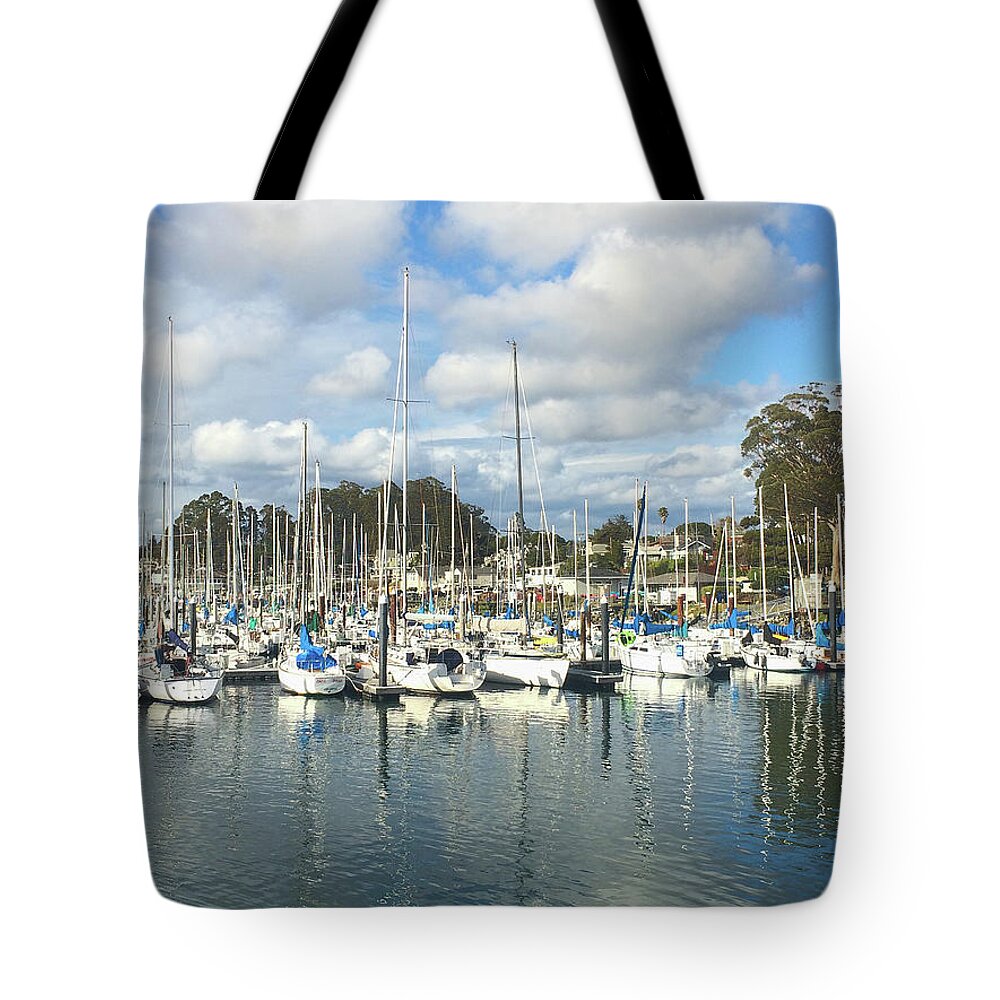 Jennifer Kane Webb Tote Bag featuring the photograph Harbor Reflection by Jennifer Kane Webb