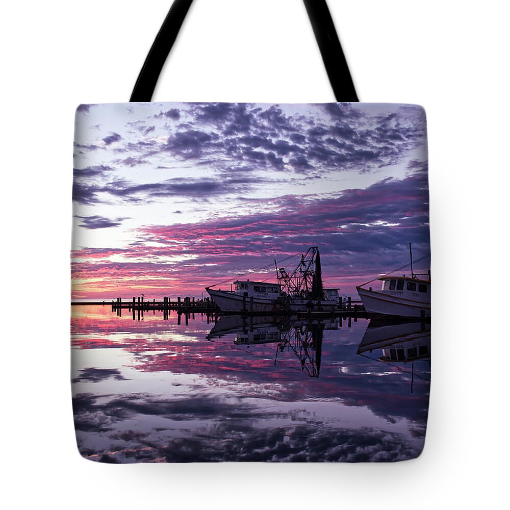 Harbor Tote Bag featuring the photograph Harbor Reflections by Ty Husak
