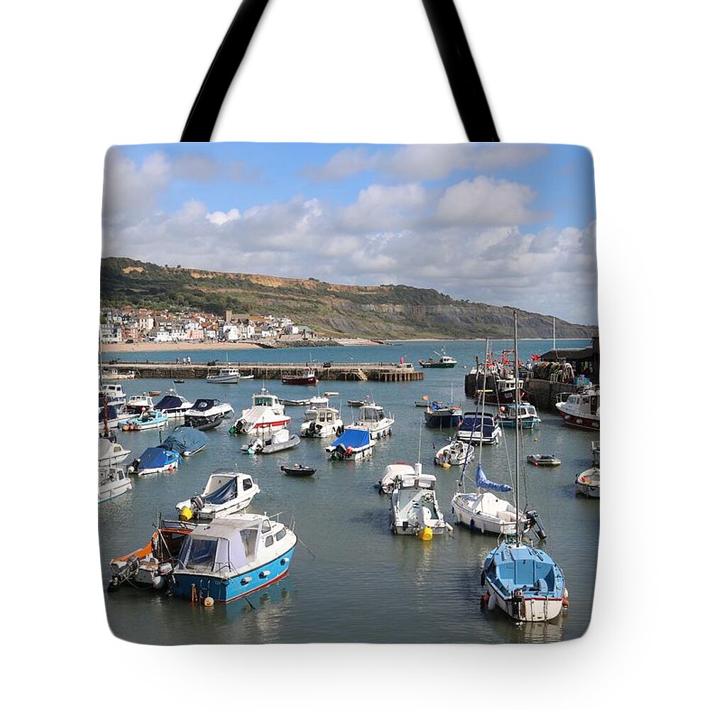 Harbour Tote Bag featuring the photograph Harbour at Lyme by Michaela Perryman