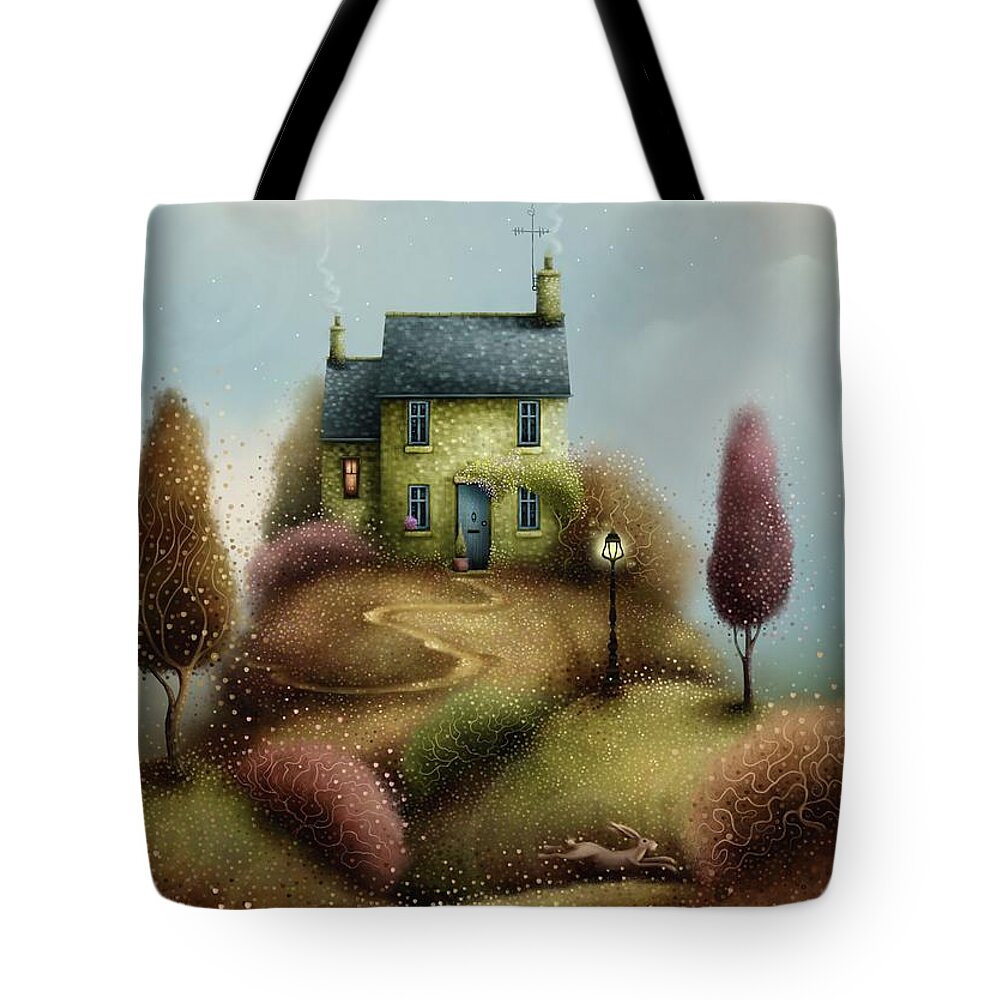 Landscape Tote Bag featuring the painting Hare Hill Cottage by Joe Gilronan