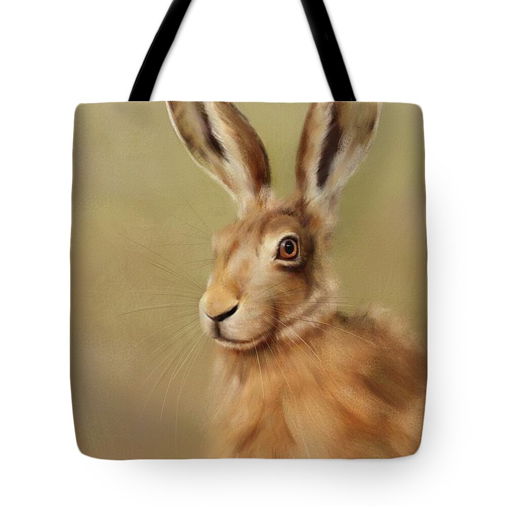 Paintings Tote Bag featuring the painting Hare by Joe Gilronan
