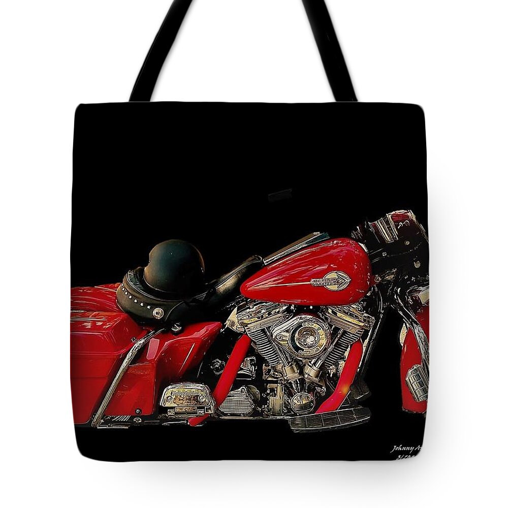 Harley Davidson Tote Bag featuring the photograph Harley Davidson Time by John Anderson