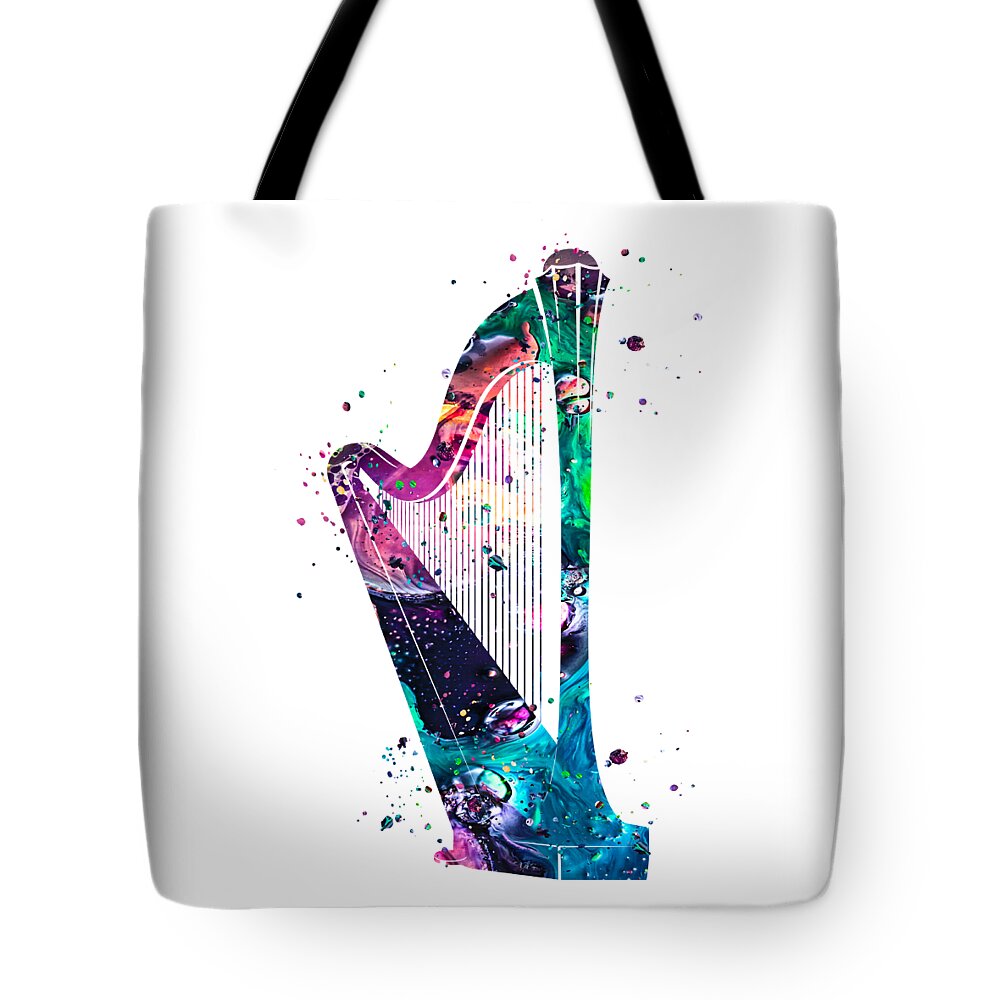 Harp Tote Bag featuring the painting Harp Art by Zuzi 's