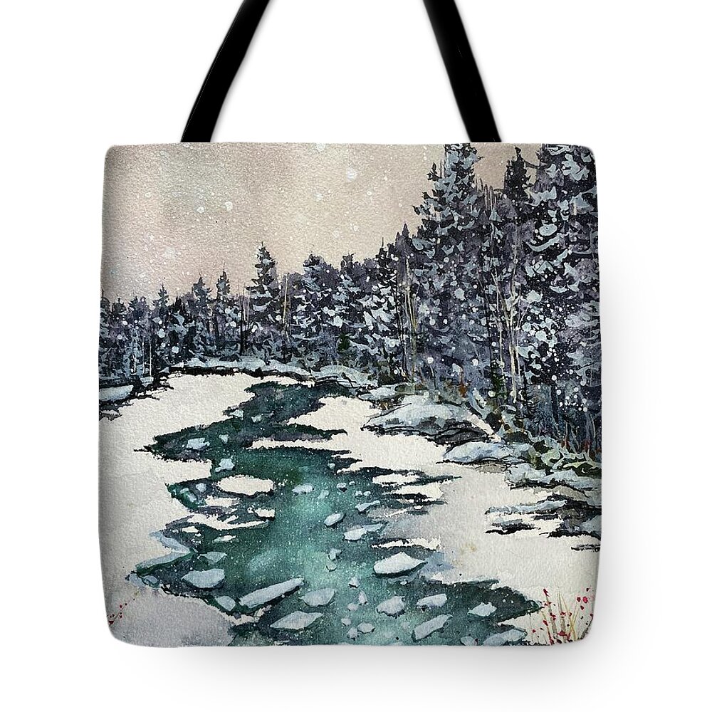 Landscape Tote Bag featuring the painting Harpswell, Maine by Kellie Chasse