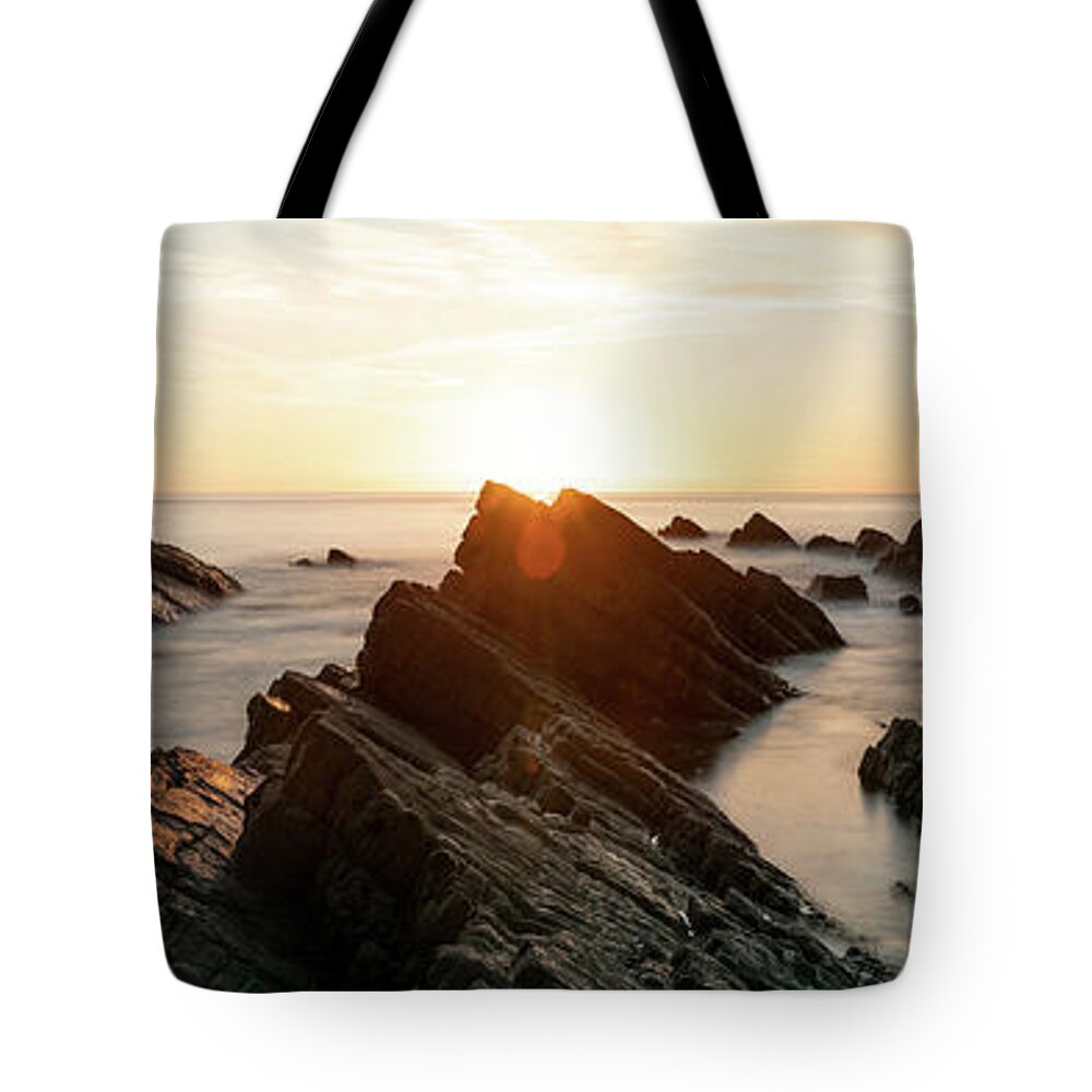 Coast Tote Bag featuring the photograph Hartland Quay North Devon south west coast path sunset 2 by Sonny Ryse