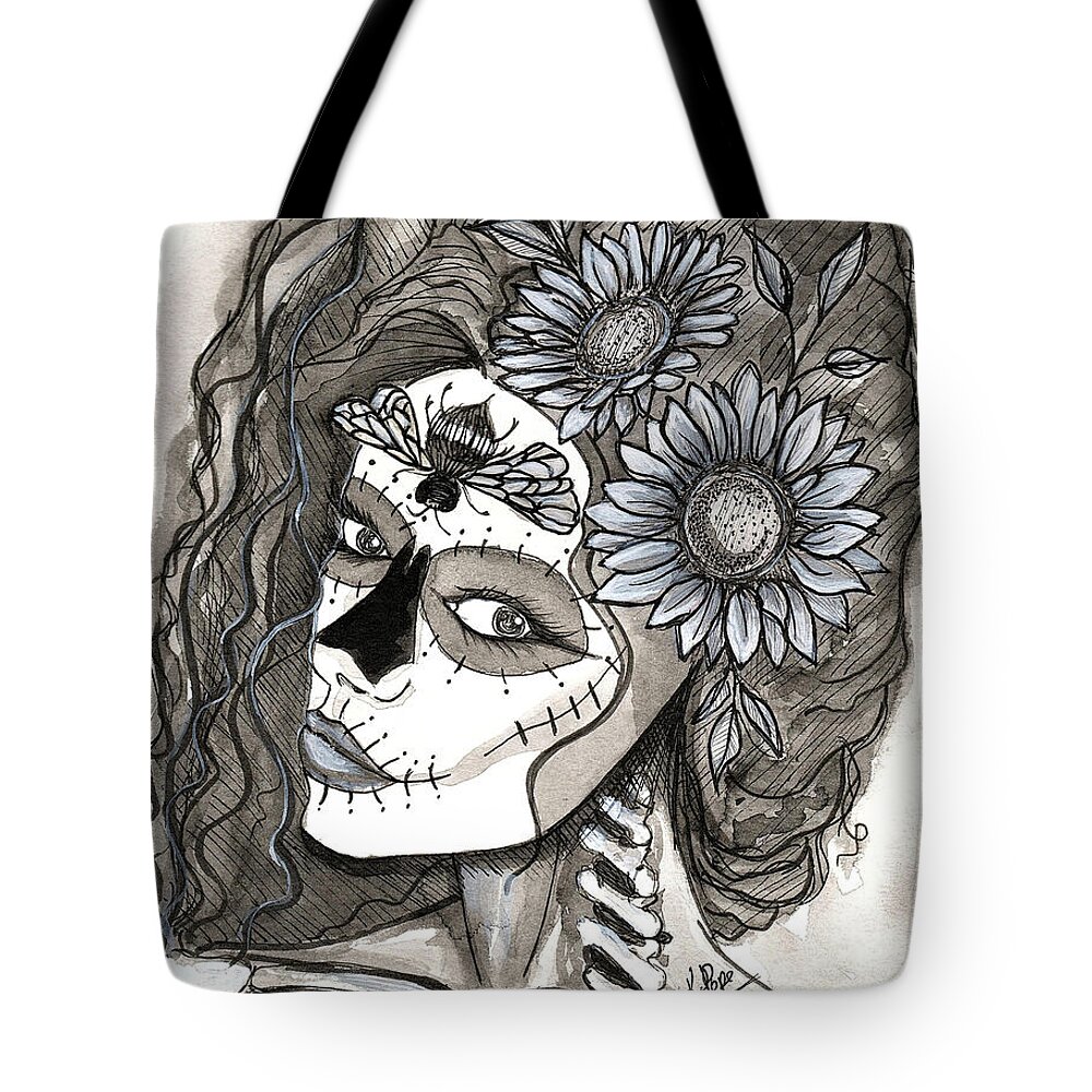 Sugar Skull Tote Bag featuring the painting Harvest of Life Sugar Skull by Kenneth Pope