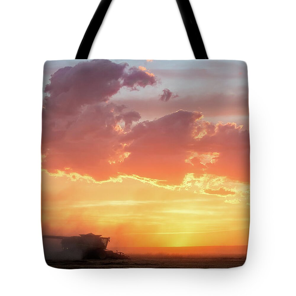 Combine Tote Bag featuring the photograph Harvest Sunset by Todd Klassy
