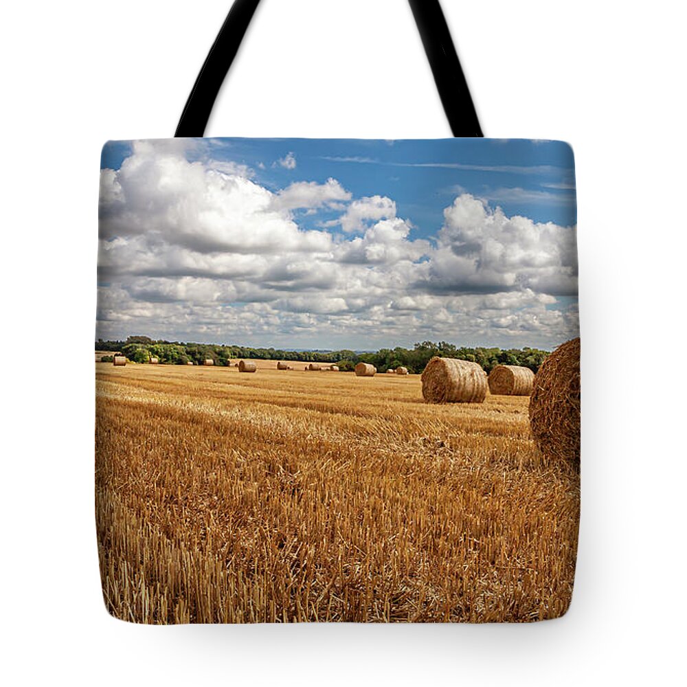 Bale Tote Bag featuring the photograph Harvest Time 2 by Shirley Mitchell