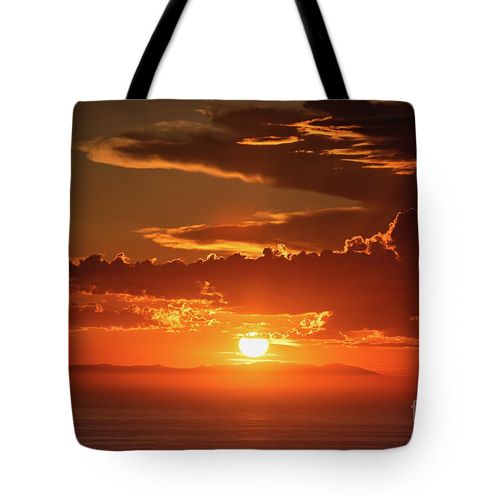 Dramatic Tote Bag featuring the photograph Harvest Winter Sunset, Laguna Beach, California by Abigail Diane Photography