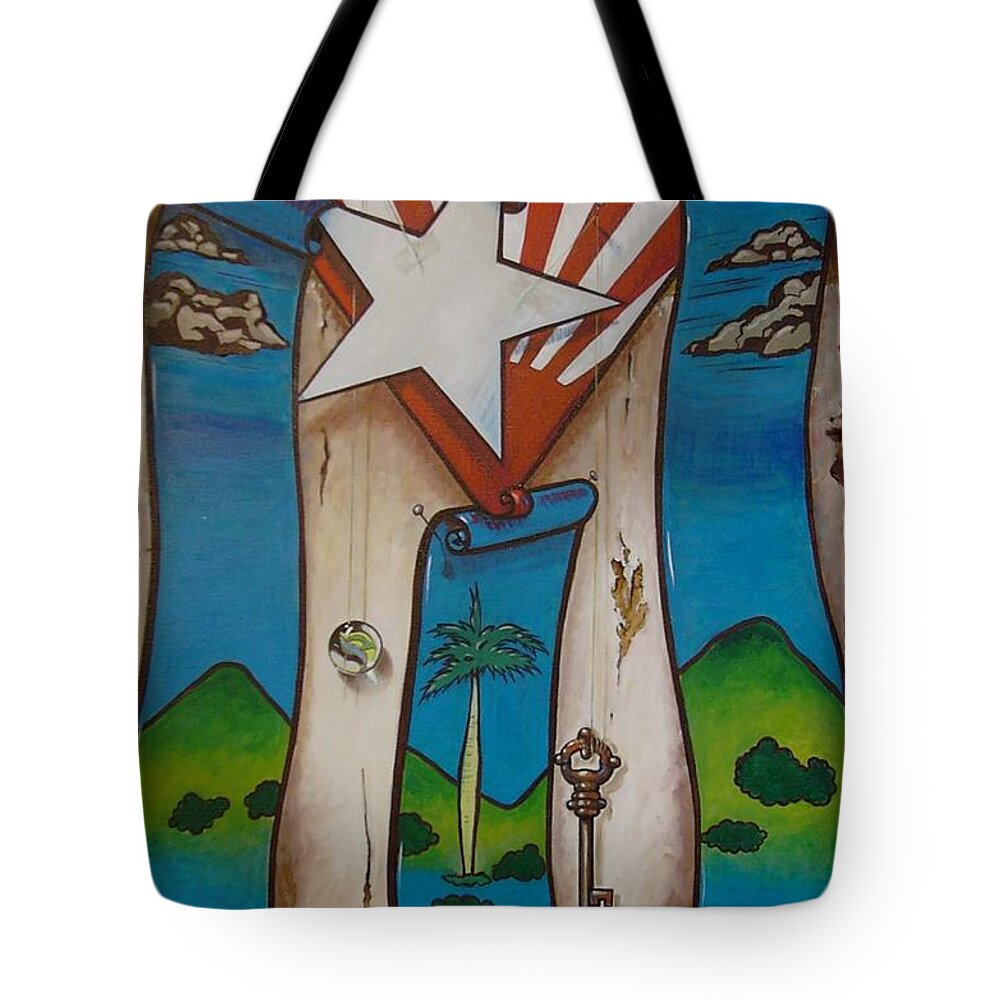 Cuba Tote Bag featuring the painting Hasta Cuando? by Roger Calle