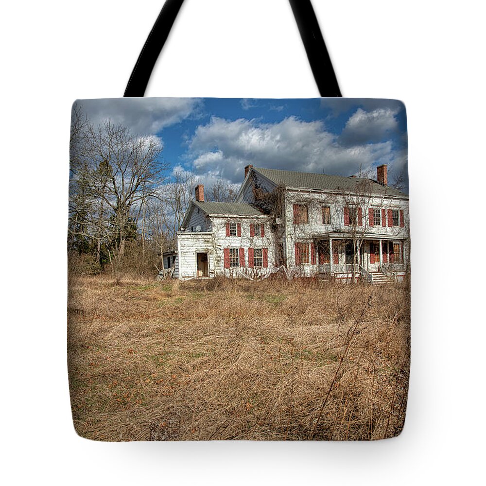 Haunted Tote Bag featuring the photograph Haunted Farm House by David Letts