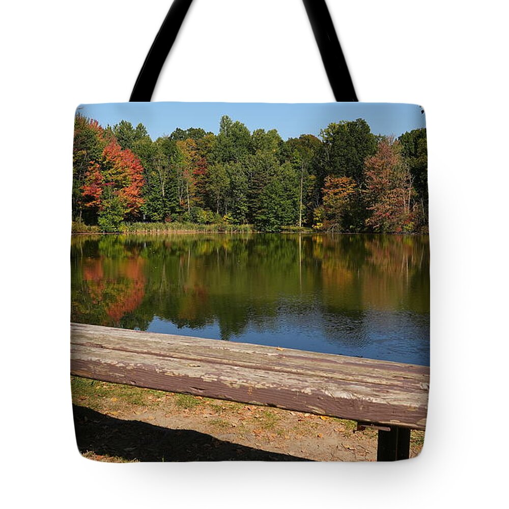 Park Bench Take A Seat Tote Bag featuring the photograph Have a Seat and ReLaX by fototaker Tony