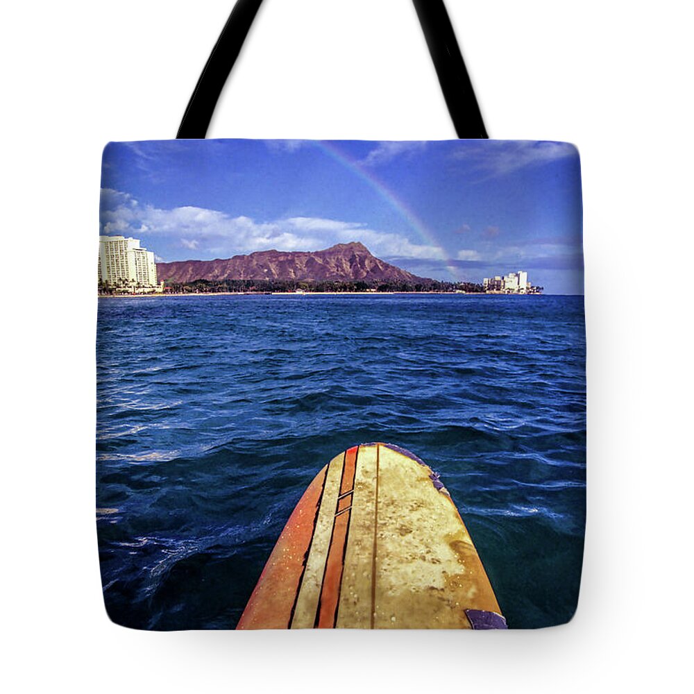 Hawaii Tote Bag featuring the photograph Hawaii 8, Surfing at Waikiki by John Seaton Callahan