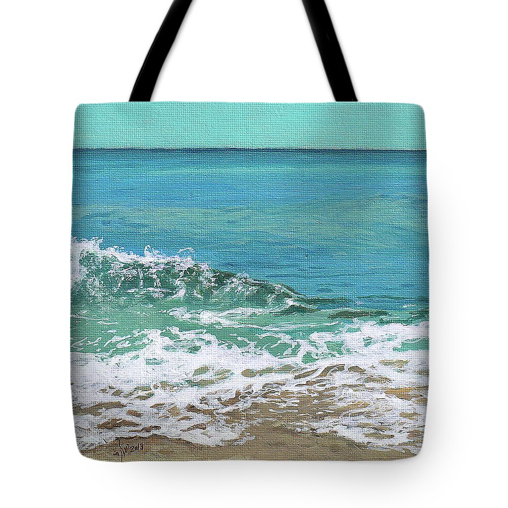  Tote Bag featuring the painting Hawaii breeze 2 by Sarra Elgammal