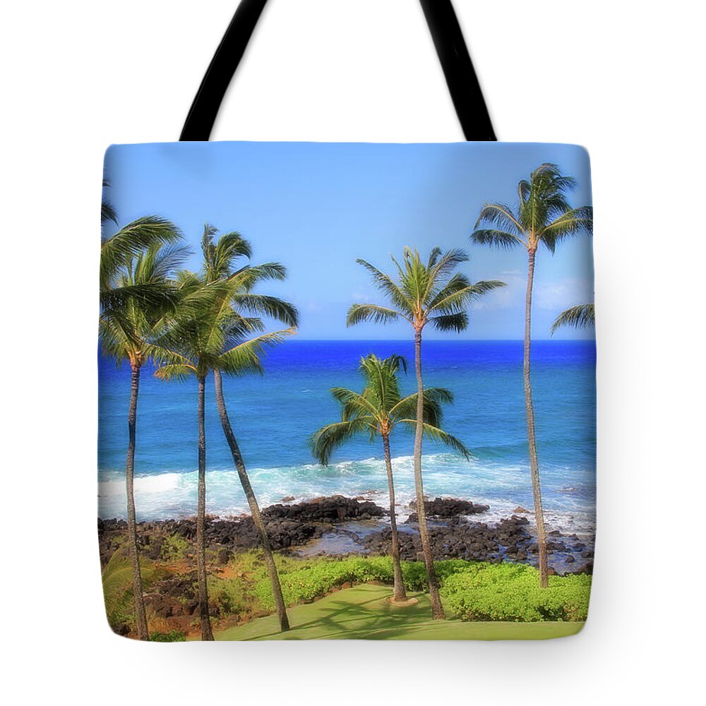 Trees Tote Bag featuring the photograph Hawaiian Palm Trees by Robert Carter