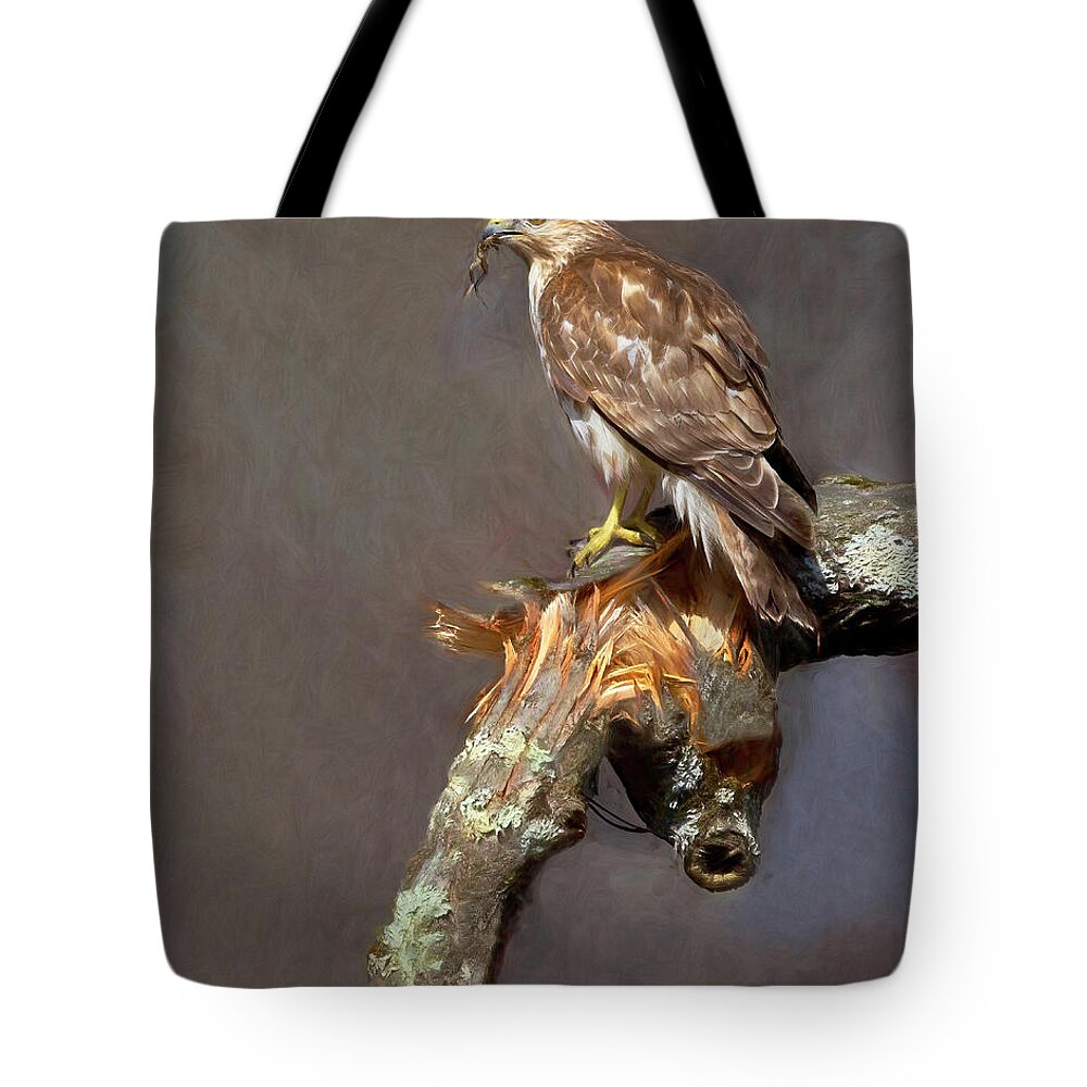 Hawk Tote Bag featuring the photograph Hawk and Frog by Art Cole