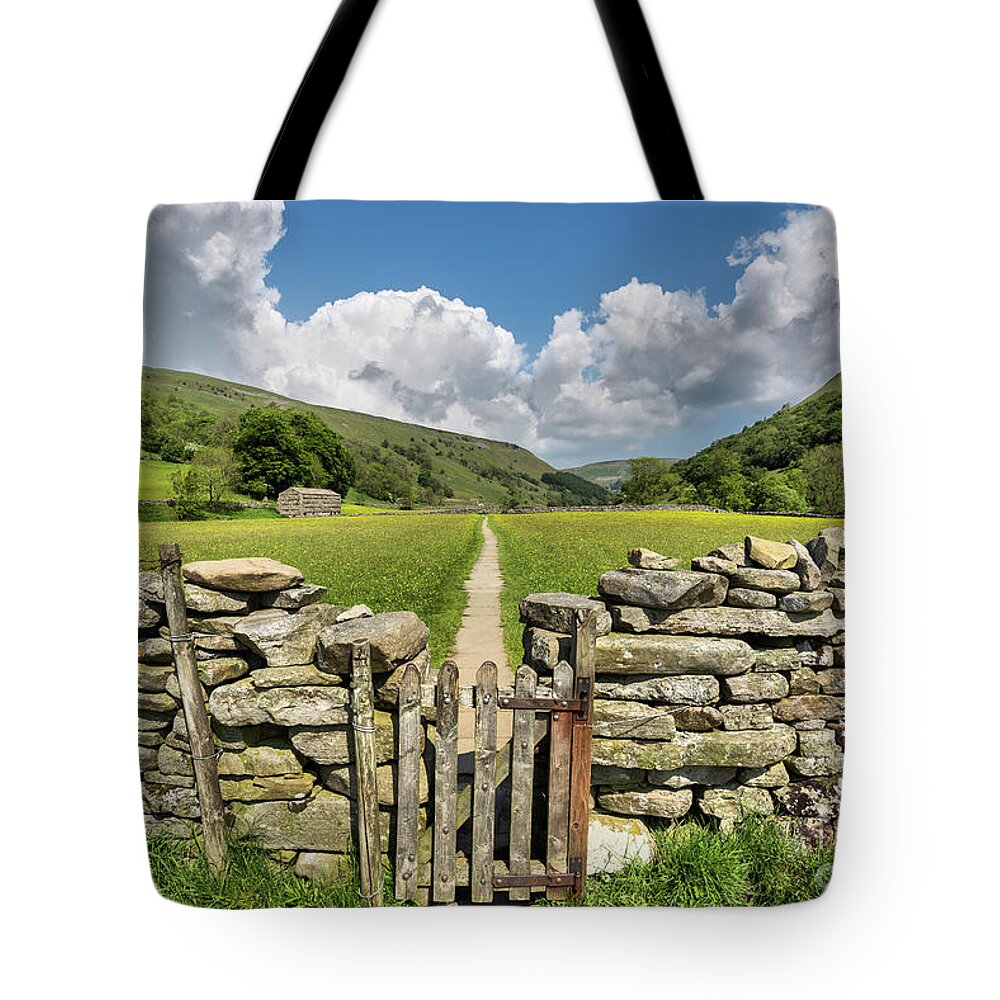 Uk Tote Bag featuring the photograph Hay Meadows, Muker, Swaledale by Tom Holmes Photography