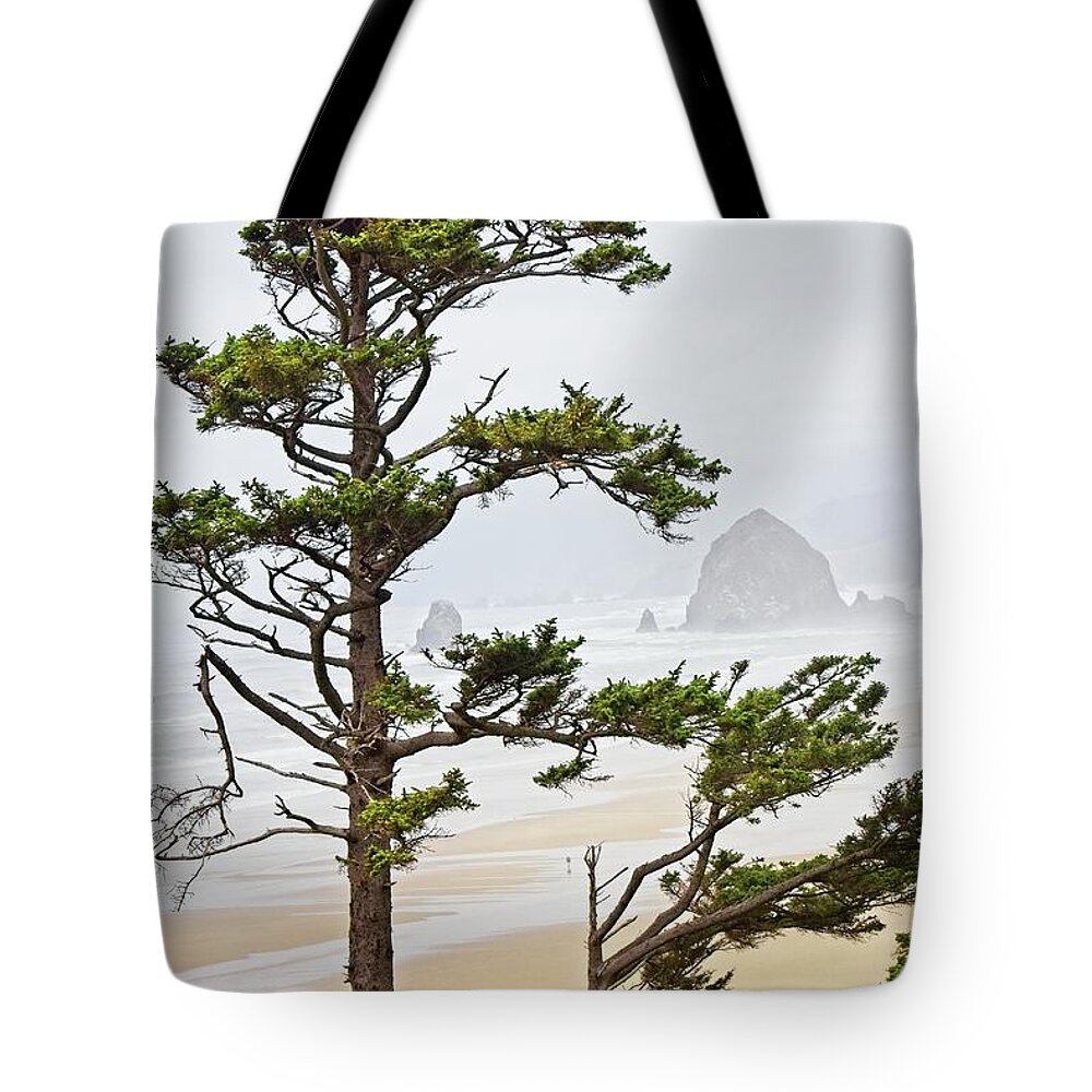 West Tote Bag featuring the photograph Haystack Rock on Cannon Beach by Loren Gilbert