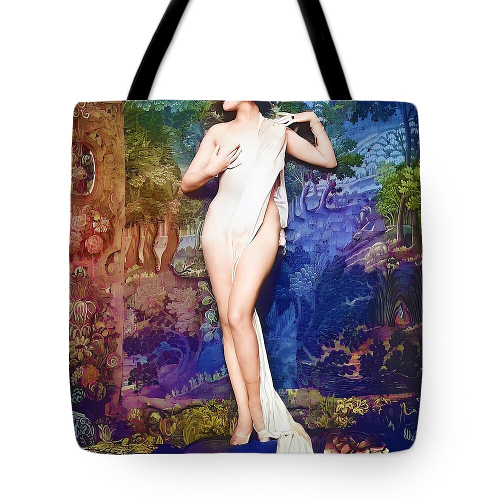 Hazel Forbes Tote Bag featuring the digital art Hazel Forbes - Ziegfeld by Chuck Staley