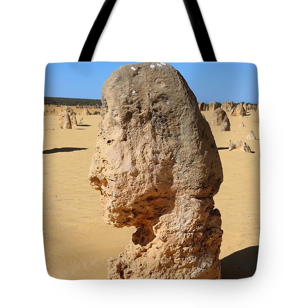 The Pinnacles Tote Bag featuring the photograph Head in the Desert by Michaela Perryman