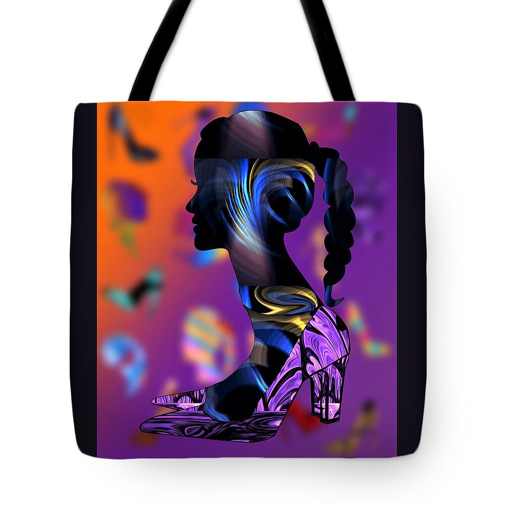 Abstract Tote Bag featuring the digital art Head Over Heels - No.3 by Ronald Mills
