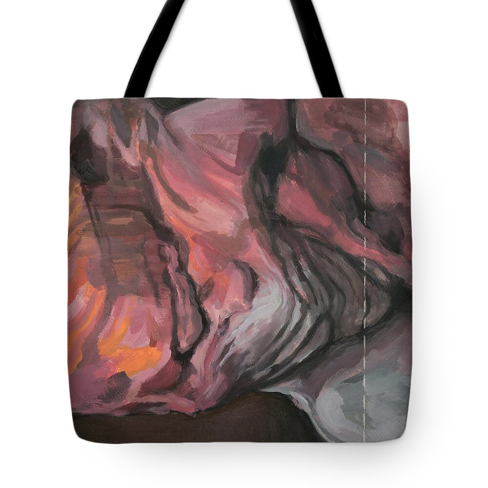 #portrait Tote Bag featuring the painting Head Study 76 by Veronica Huacuja