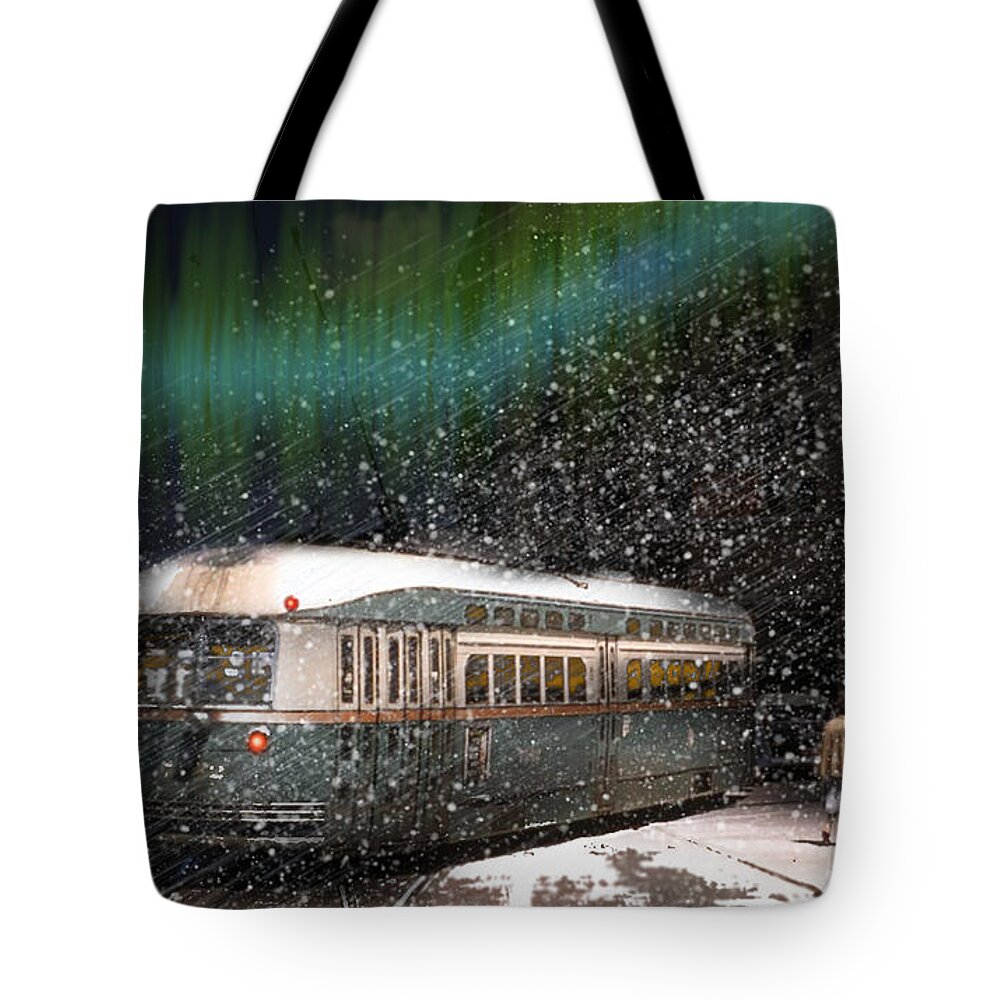 1950s Tote Bag featuring the mixed media Heading Home by Glenn Galen