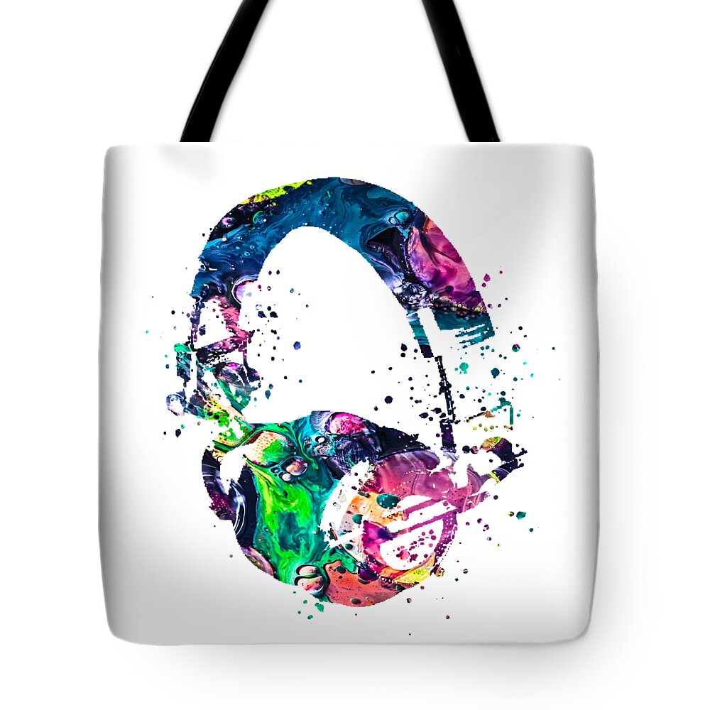 Headphones Tote Bag featuring the painting Headphones by Zuzi 's