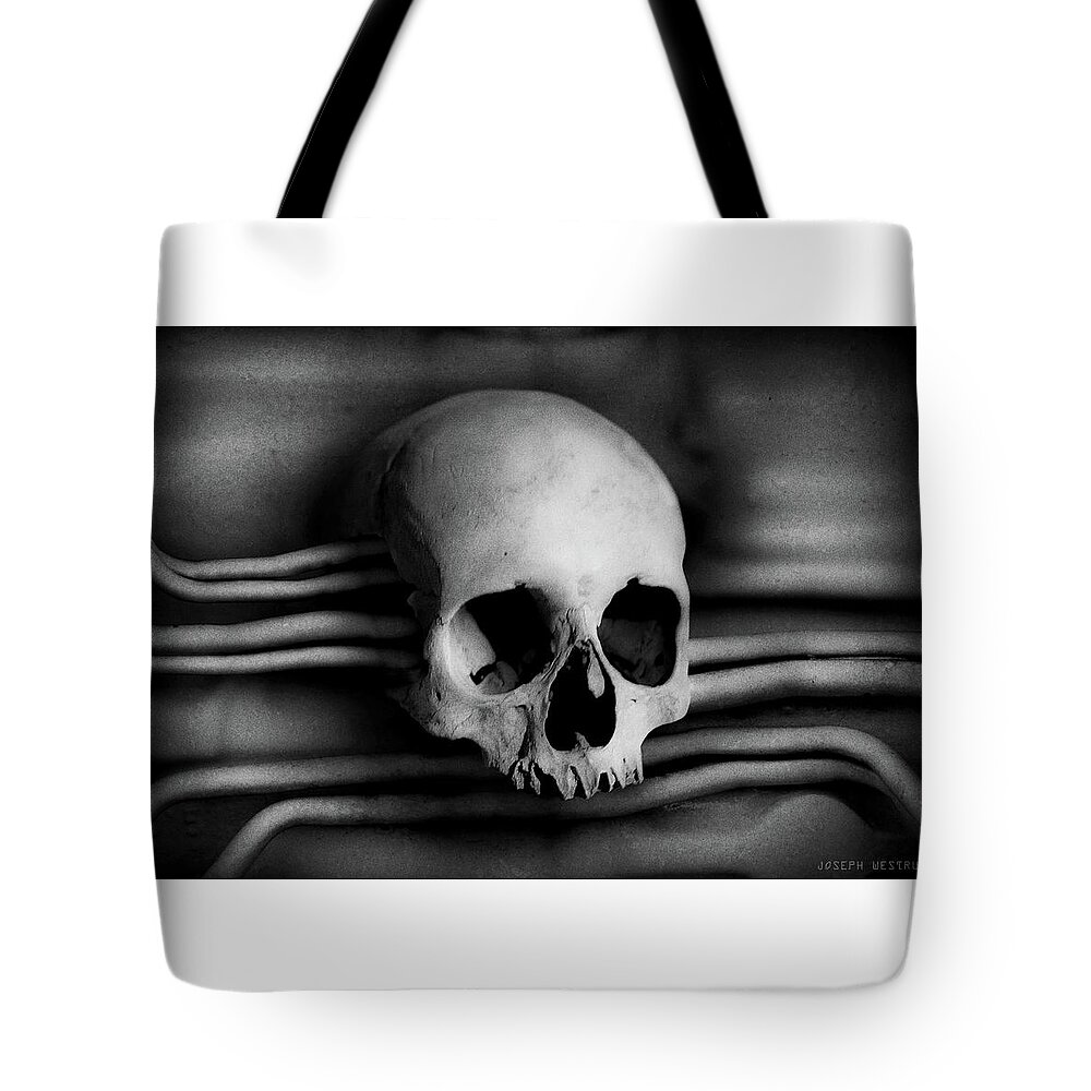 Skull Tote Bag featuring the photograph Headtech by Joseph Westrupp