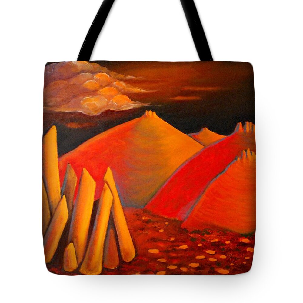 Hills Tote Bag featuring the painting Hearson's Cove by Franci Hepburn