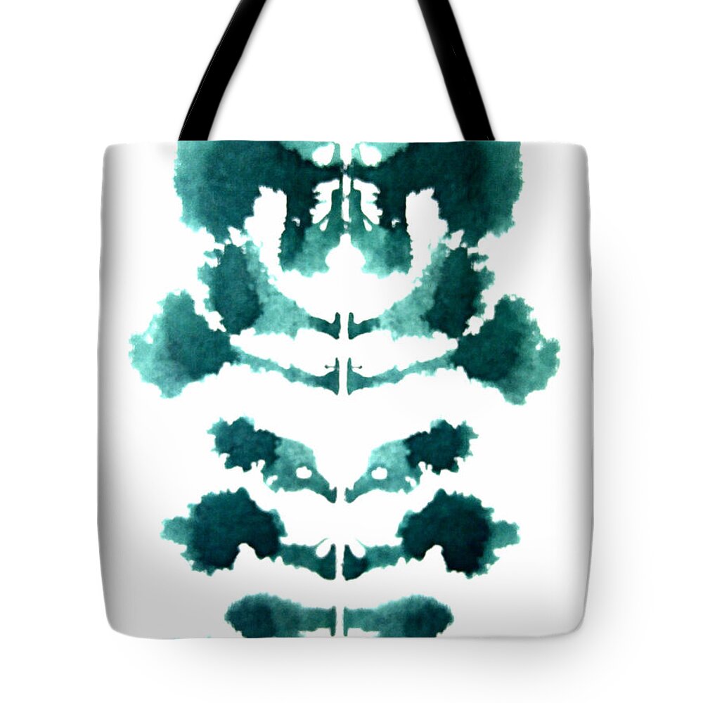 Ink Blot Tote Bag featuring the painting Heart Chakra by Stephenie Zagorski