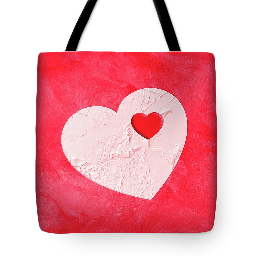 Heart Tote Bag featuring the mixed media Heart of My Heart by Moira Law