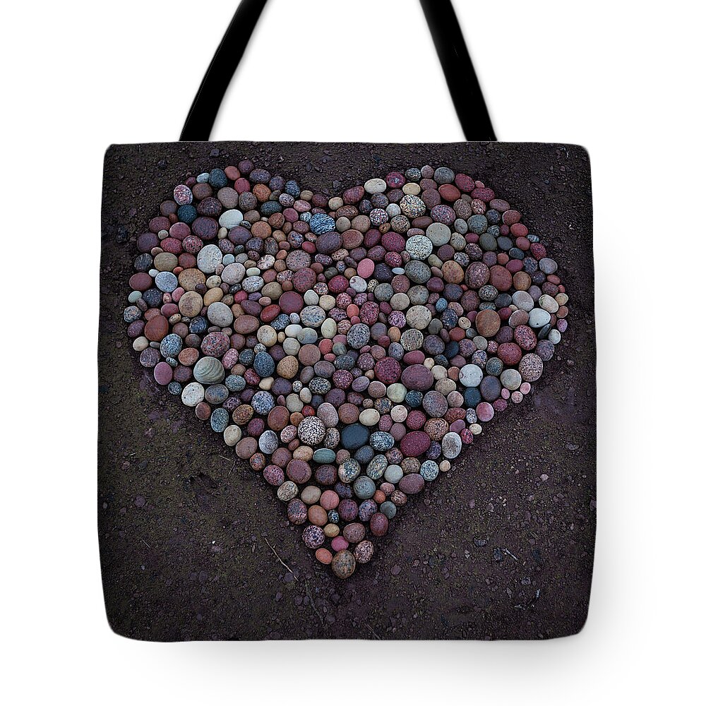  Tote Bag featuring the sculpture Heart Of Stones by Pontus Jansson