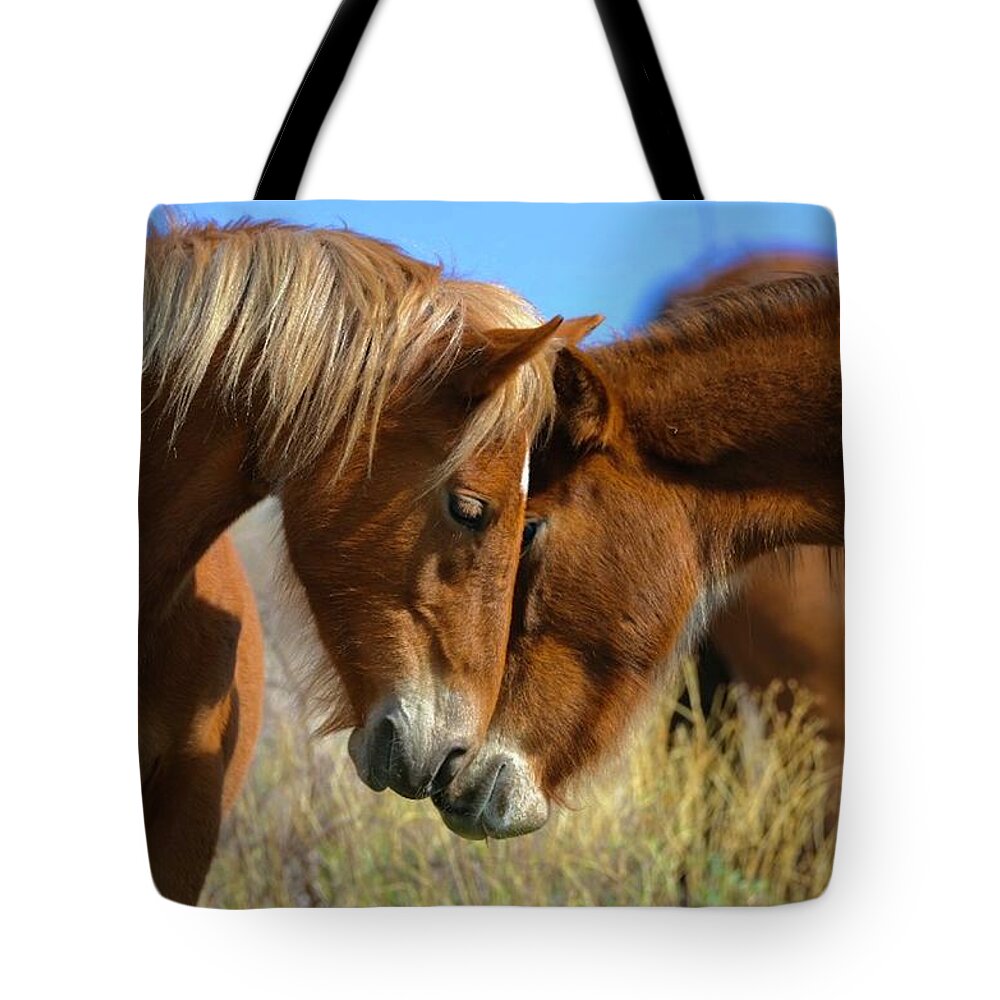 Salt River Wild Horses Tote Bag featuring the digital art Heartwarming by Tammy Keyes
