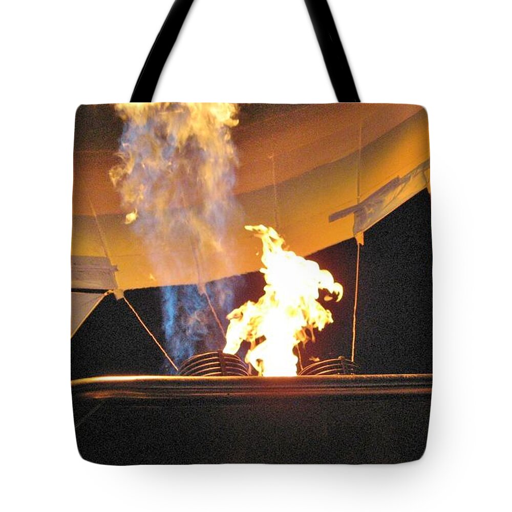 Air Balloon Tote Bag featuring the photograph Heating the Air-Hot Air Balloon by World Reflections By Sharon