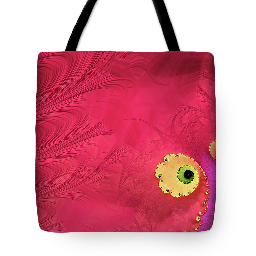 Abstract Tote Bag featuring the digital art Heating Up by Manpreet Sokhi