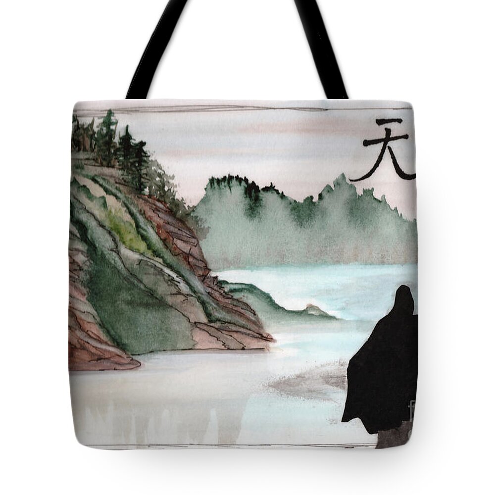 Nature Tote Bag featuring the painting Heavenly Wind by AnnMarie Parson-McNamara