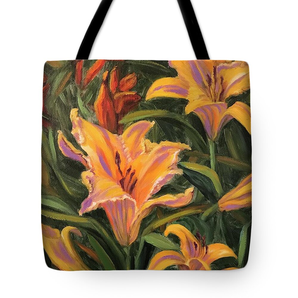 Flowers Tote Bag featuring the painting Hello Spring by Sherrell Rodgers
