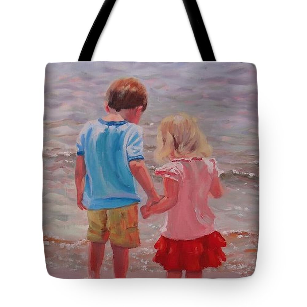 Oil Painting Tote Bag featuring the painting Helping Hand by Laura Lee Zanghetti