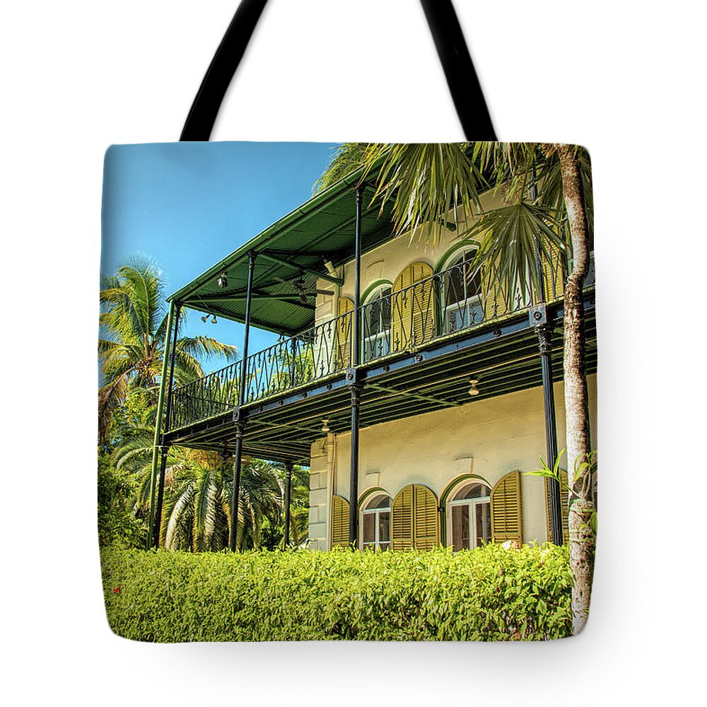 Architecture Tote Bag featuring the photograph Hemingway House Key West by Kristia Adams
