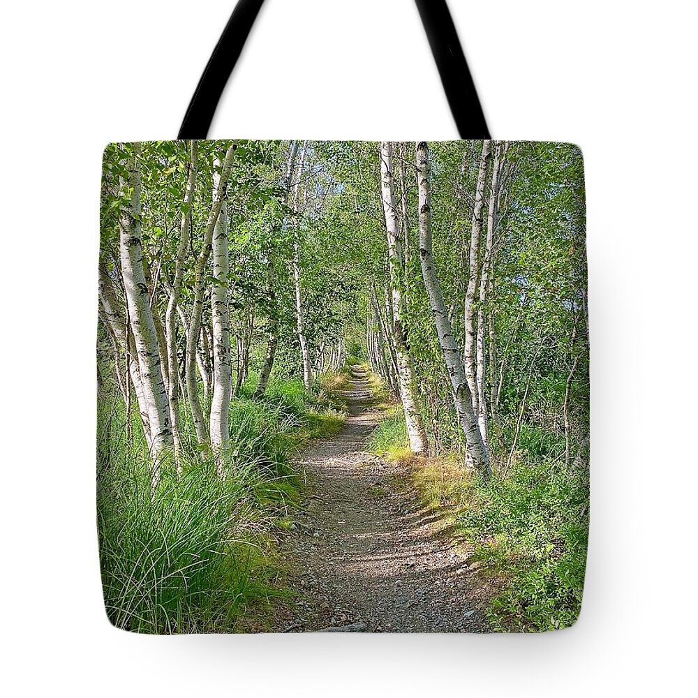 Trail Tote Bag featuring the photograph Hemlock Path by Monika Salvan